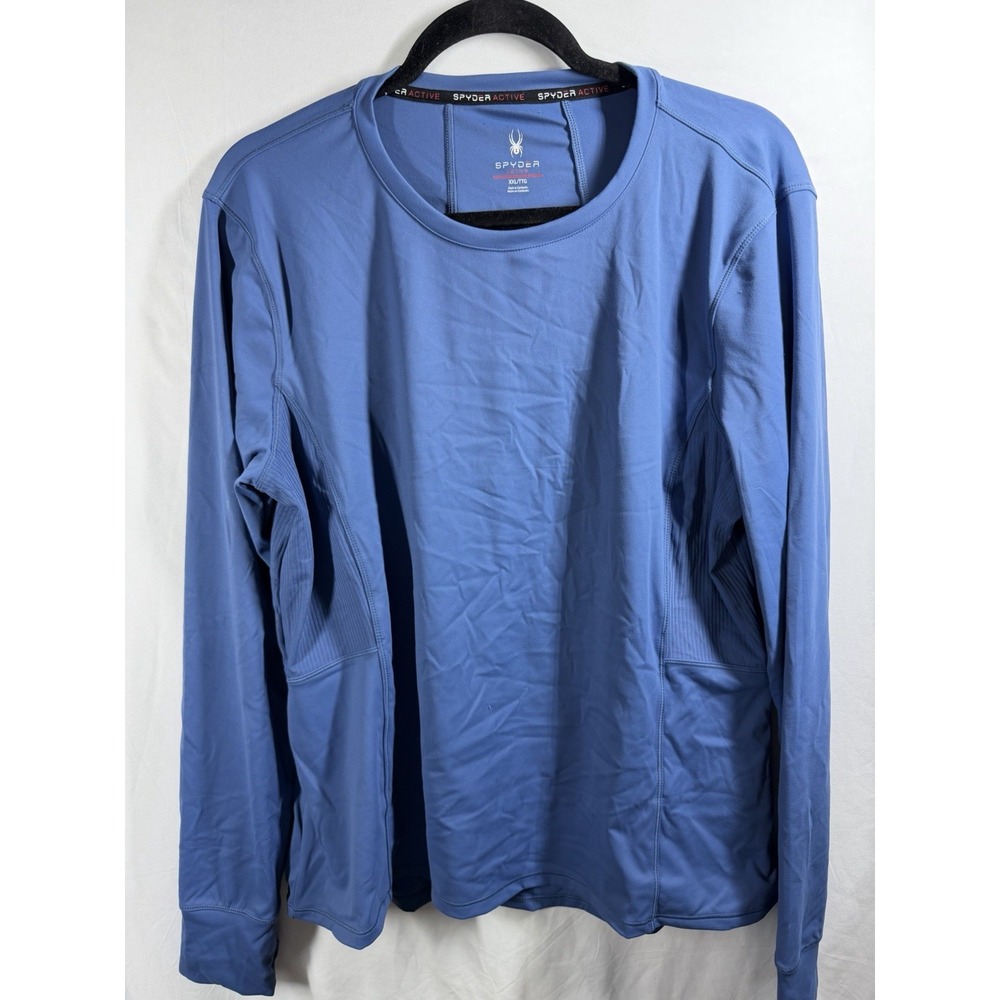 Spyder Active Women's XXL Blue Long Sleeve Workout Top Quarter Zip Pullover EUC